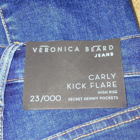 NWT VERONICA BEARD Carly High Waist Kick Flare Jeans 23 Bright Blue - Picture 8 of 10